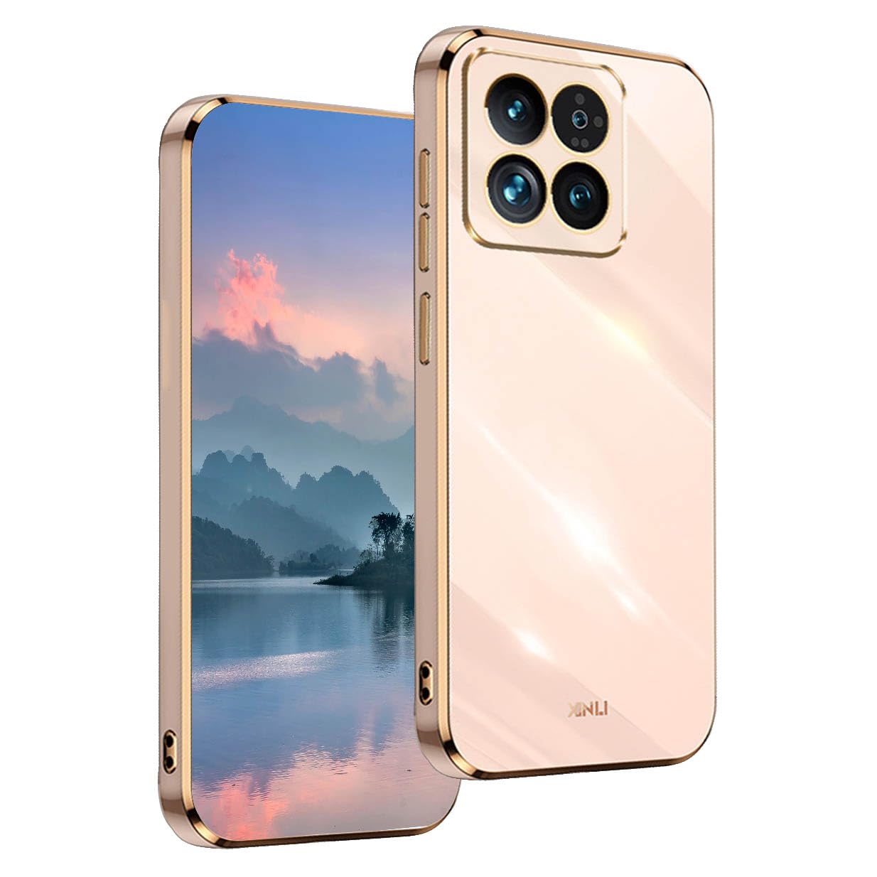 UPLAI Case for Xiaomi 14 5G, Ultra Thin Shockproof Protection Cover with Electroplating Design, Premium TPU Bumper and Soft Silicone Stylish Durable Cover.(Pink) — image 1