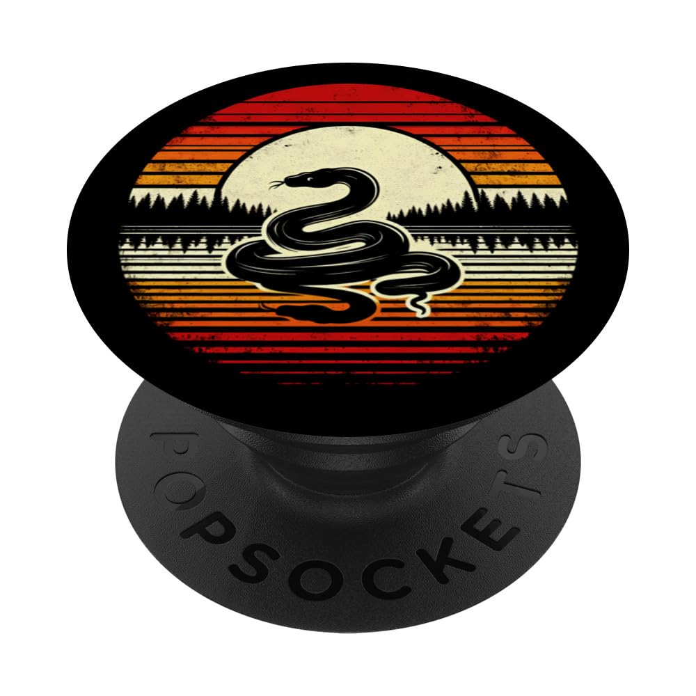 Python Snake Sunset Retro Style Safari Vintage 70s PopSockets Swappable PopGrip