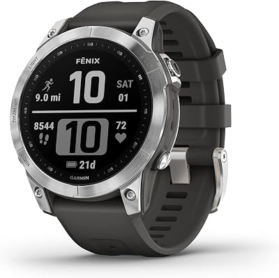 Garmin fēnix 7 Multisport GPS Watch Silver Graphite Band