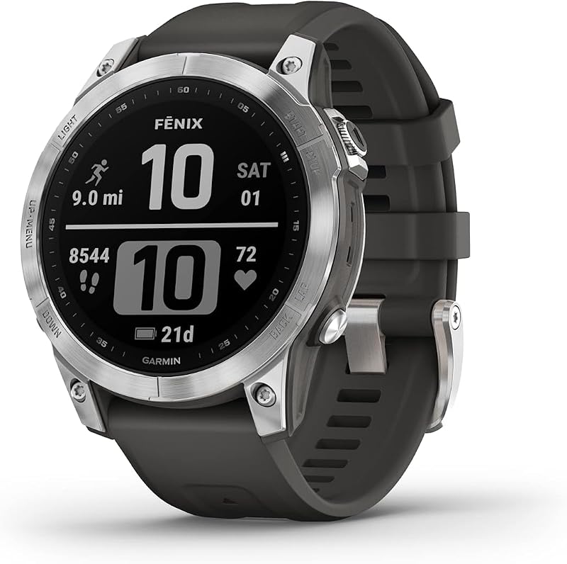 Garmin fēnix 7 Multisport GPS Watch Silver Graphite Band