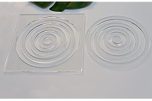 Multi Circle Router Template, Acrylic Inlay Jig for Woodworking and Craft (8''x 8'')