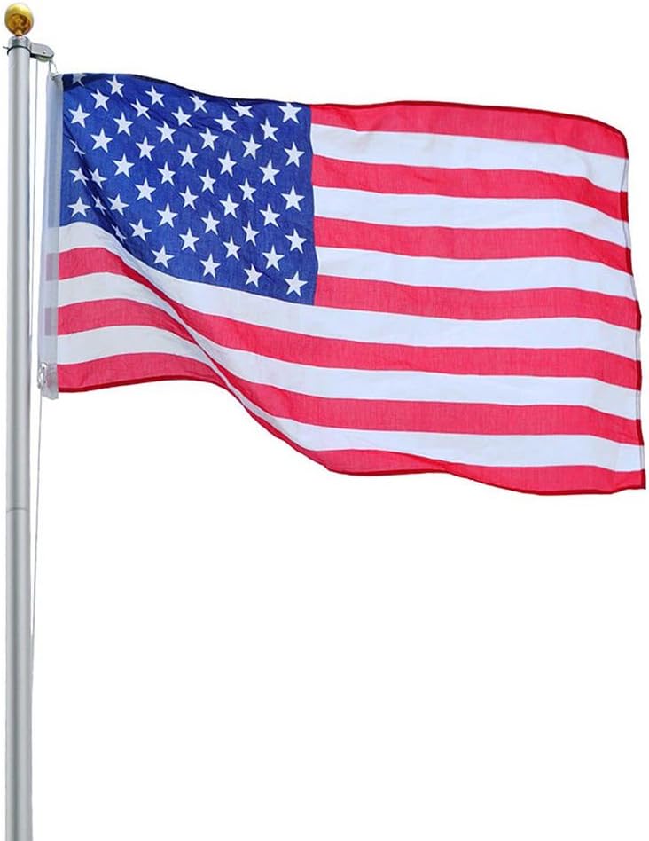 MRT SUPPLY 30ft Upgraded Aluminum Sectional Flag Pole US Flag Top Ball Flagpole Kit with Ebook