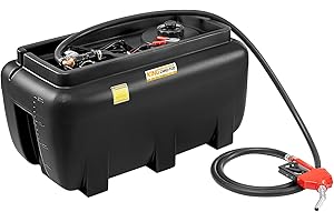KING CHAO FOO 52 Gallon Gasoline Tank, Portable Gas Tank with 12V Electric Fuel Transfer Pump, Gasoline & Diesel Transfer Tank with 13ft Electric Wire & 3 Gears Padlock Automatic Fuel Nozzle