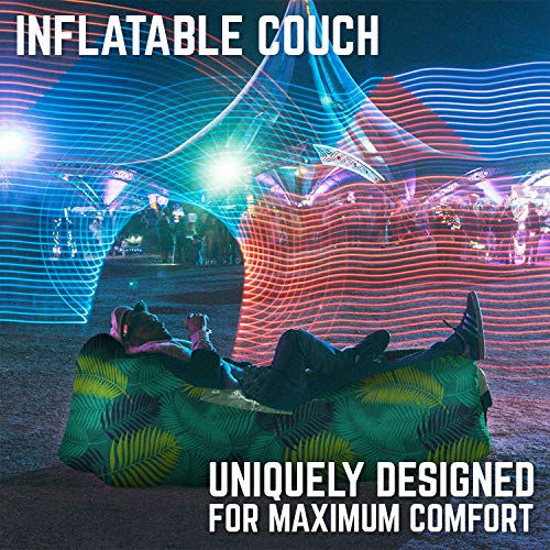 Chillbo Shwaggins Inflatable Couch - Cool Inflatable Chair. Upgrade Your Camping Accessories. Easy Setup is Perfect for Hiking Gear, Beach Chair and Music Festivals. (A Green Leaf) - Thumbnail 2