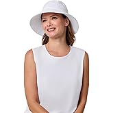 Women's Bucket Hat - UPF 50 Sun Protection - Packable & Travel Friendly - Marina in White (One Size)