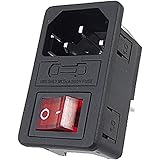 Inlet Male Power Socket with Fuse Switch 10A 250V 3 Pin IEC320 C14