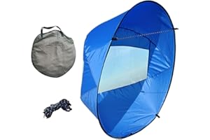 KAKALOTE Kayak Wind Sail, Portable Foldable Durable Wind Sail with Transparent Window for Kayak Canoes (Blue)