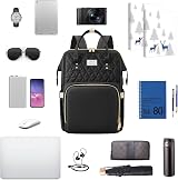 VSNOON Women's Laptop Backpack 15.6 Inch USB Port Water Resistant Black view 8