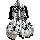 First Choose Silk Feeling Long Satin Scarf Fashion Beach Scarf Shawl Check Style Sunscreen Shawls Wraps-Lightweight Pattern