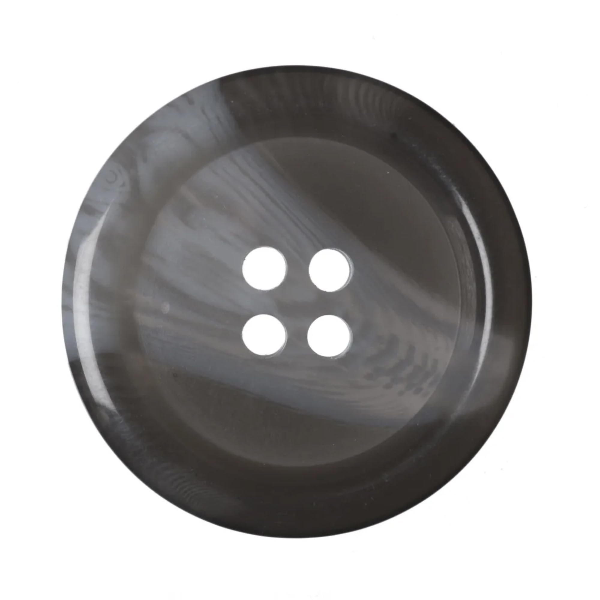 6 Pack Grey 23mm Round Faux Horn Plastic Buttons with 4 Holes – Ideal for Coats, Jackets, Cardigans (36L)