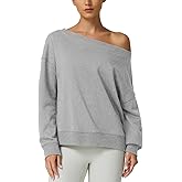 QINSEN Womens Oversized Sweatshirt Long Sleeve Off The Shoulder Pullover Casual Comfy Fall Outfits