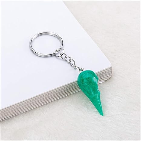 Amazon Co Jp Lzdd 1ピース小さな樹脂製レイブンヘッドキーホルダーフラットバック樹脂カラスペンダントチャーム樹脂樹脂キーリング Color Gold ホーム キッチン