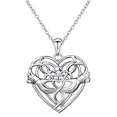 Celtic Necklace Sterling Silver Irish Celtic Knot Love Knot Triquetra Knot Pendant Claddagh Necklace for Women