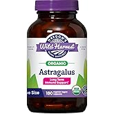 Oregon's Wild Harvest Non-GMO Certified Organic Astragalus Capsules Long Term Immune Support Herbal Supplements-180 Count