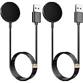 2 Pack 5FT for Samsung Galaxy Watch Charger Compatible with Watch 8/8 Classic/Ultra/7/6/6 Classic/5/5 Pro/4/4 Classic/3/Active/FE USB A Magnetic Fast Charging