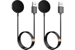 AUTALLGEE 2 Pack for Samsung Galaxy Watch Charger Compatible with Watch Ultra/7/6/6 Classic/5/5 Pro/4/4 Classic/3/Active/FE USB Magnetic Fast Charging 5FT