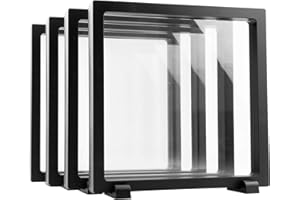 WISHDIAM 4 Pack 3D Coin Display Frame Set - 7x7x0.8' Floating Frame for AA Medallions, Jewelry, Fossil