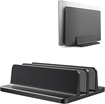 Amazon Co Jp ノートパソコン スタンド Pcスタンド 縦置き ２台収納 ホルダー幅調整可能 アルミ合金素材 Obenri Vertical Laptop Double Stand For Macbook Pro Air Mini Clamshell Mode All Notepc パソコン 周辺機器