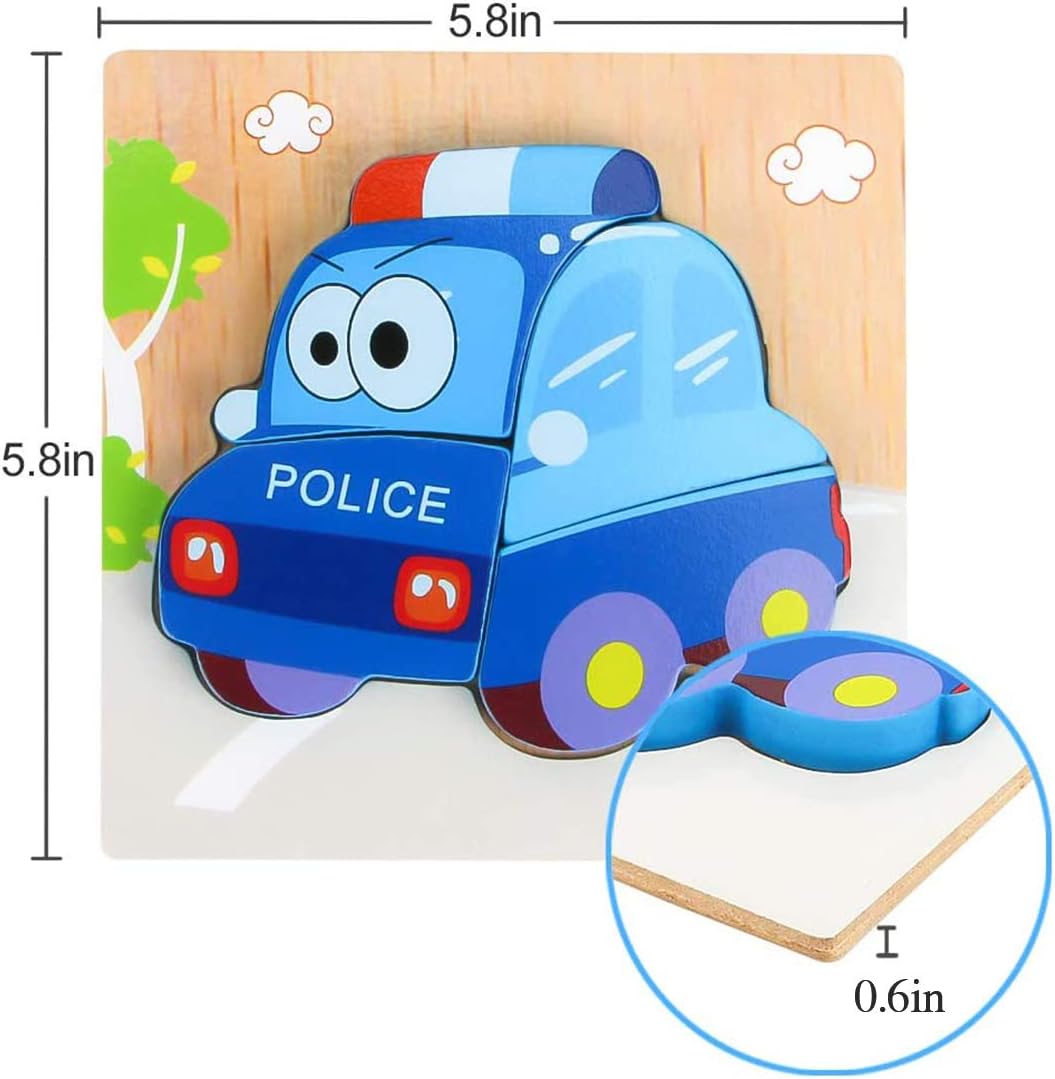 Jigsaw Vehicle and Animals Shape Learning Puzzles, Toddler