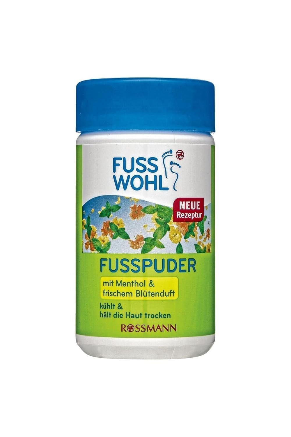 Foot Powder - Cools and Keeps Skin Dry - with Menthol & Fresh Blossom Fragrance - 100 g