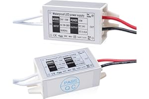 24V LED Driver Power Supply, Klarlight 15W Waterproof IP67 DC 24V LED Driver Transformer 120VAC to 24VDC Constant Voltage Converter for Indoor Outdoor LED Light Strips LED Bulbs Junction Box (2-Pack)