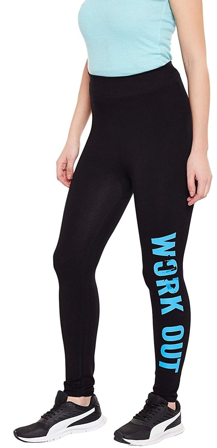 icable women's high quality stretchable yoga pant gym legging tights black