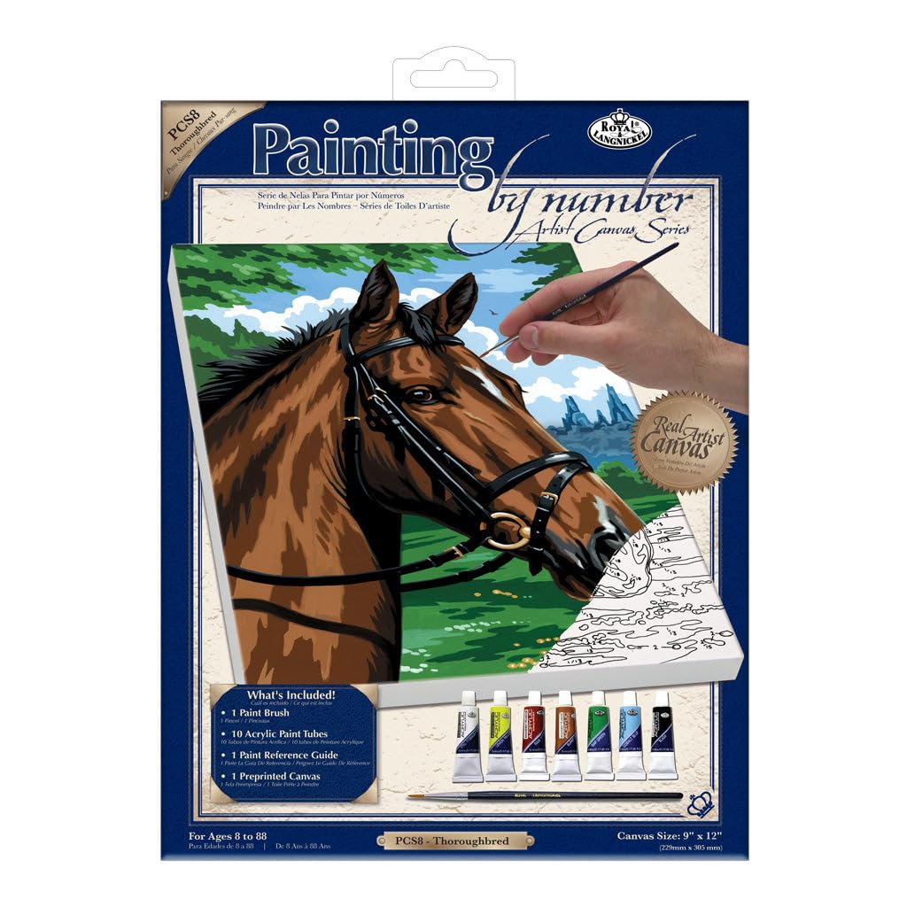Royal & Langnickel Painting by Numbers Artist Canvas Series Thoroughbred Small Designed Painting Set