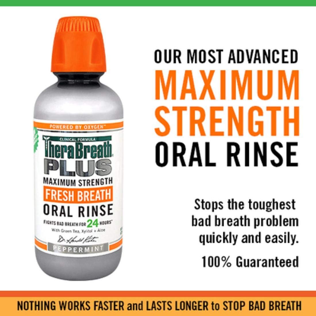 TheraBreath Plus Maximum-Strength Oral Rinse, 16 Ounce Bottle (Pack of 2): Beauty