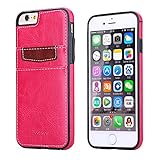 iPhone 6s Case, iPhone 6 Case, Joopapa iPhone 6/6S Wallet Case, Luxury Fashion Leather Wallet Case back Cover with 2 Credit Card/ID Card Slots for Apple iPhone 6/6s 4.7 Inch (Pink)