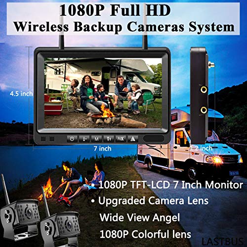 Digital Wireless Backup Camera System, LASTBUS Waterproof Night Vision