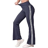 Warmrole Flare Leggings with Side Stripes, High Waisted Tummy Control Bell Bottom Bootcut Flared Yoga Pants for Women, S-XL