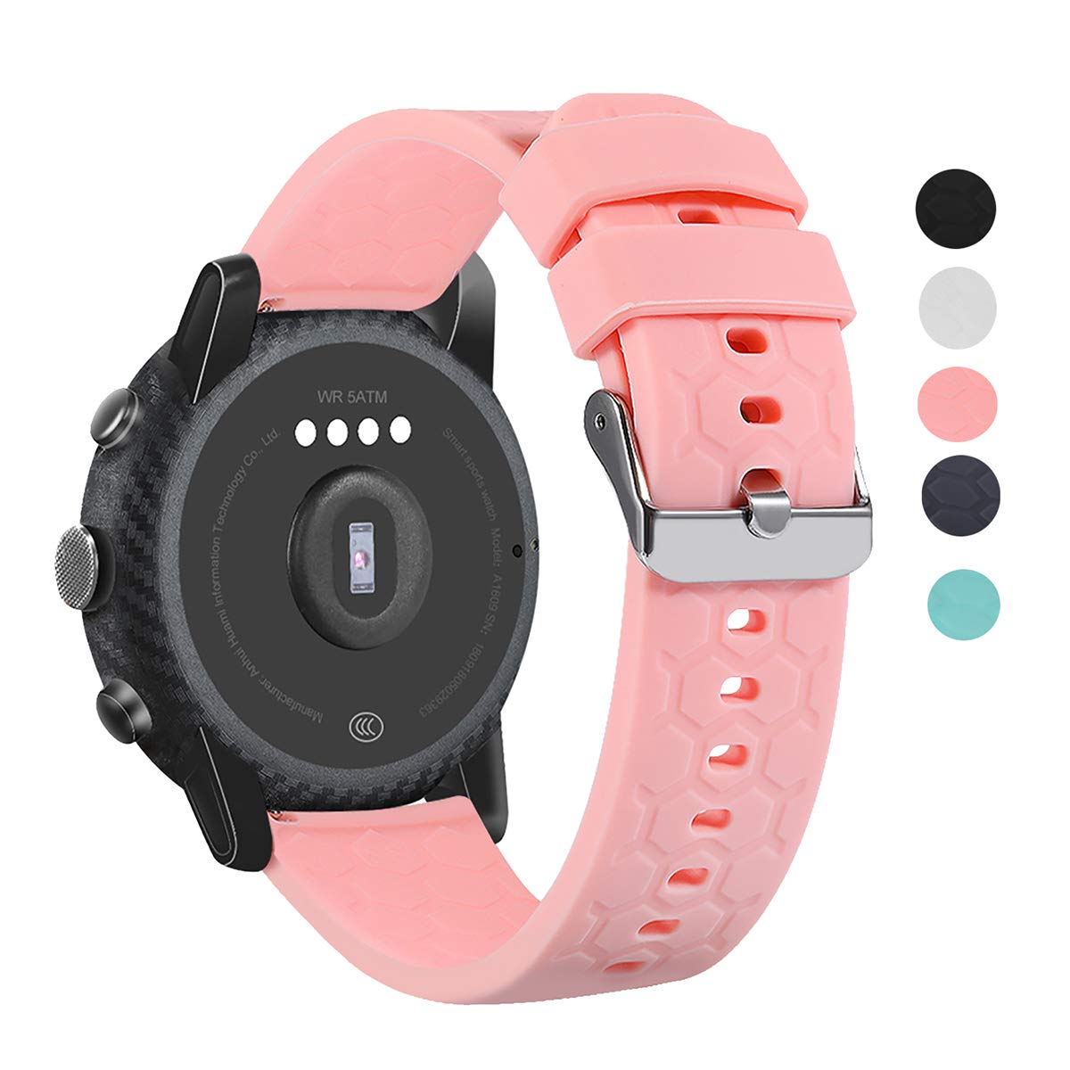 Tencloud Replacement Compatible with Garmin Vivoactive 4S/Vivomove 3S/Venu 2S Strap, Silicone Soft Women Bracelet Wristbands Arm Band for Vivomove 3S/Vivoactive 4S Smartwatch (Pink)