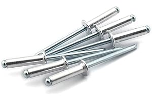 HJ Garden 60pcs 3/16" x 3/4" (6-12) Aluminum Blind Pop Rivet Round Dome Head Open End Decorating Fastener Nails Pop Rivets 4.8x18mm