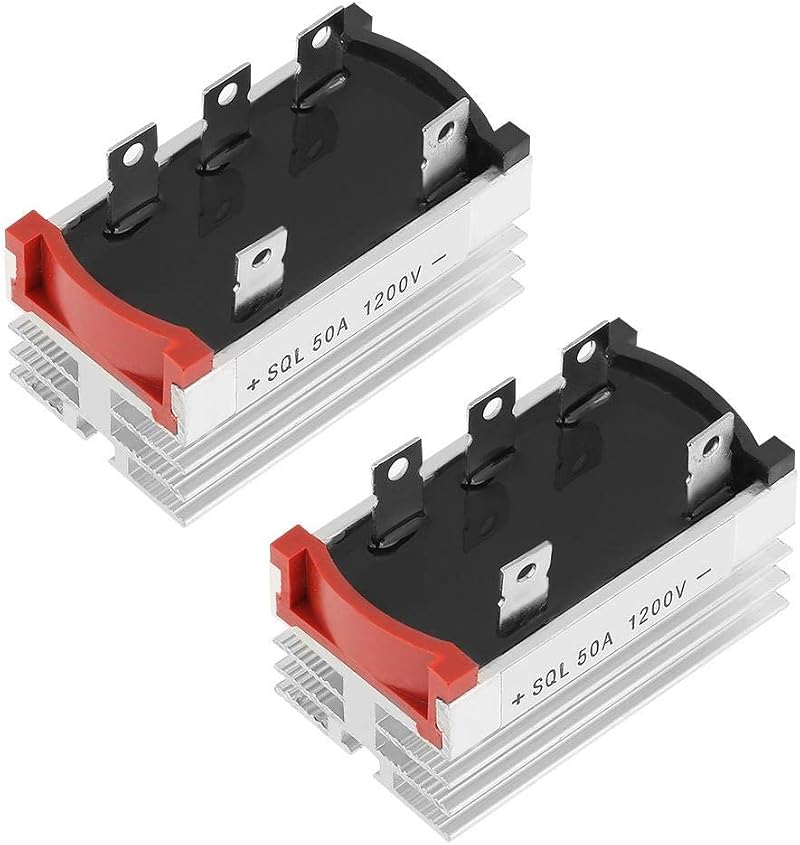ASHATA 2x 3 Phase Bridge Rectifier 50A 1200V High Power Aluminum Diode for