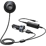 Mpow MBR2 Bluetooth Car Kits, Bluetooth 5.0 Reciever for Music Streaming, Bluetooth Aux Adapter with Dual USB Car Charger & G