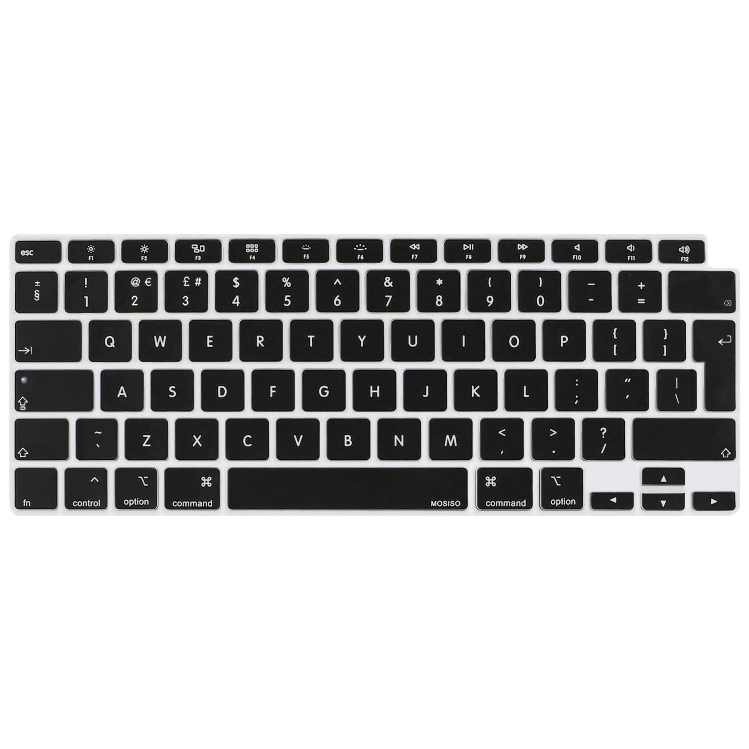 MOSISO Keyboard Cover Only Compatible with MacBook Air 13 inch 2022 2021 2020 M1 A2337 A2179 Retina Display with Touch ID Backlit Magic Keyboard, Waterproof Protective Silicone Skin, Black