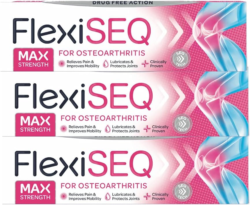 Flexiseq Max Strength 50g Gel 3 Pack for All Synovial Joints Knees Hands Hips