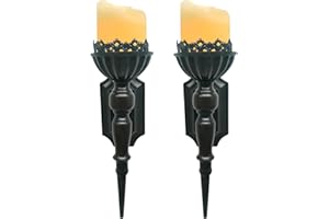 Birminwind Gothic Wall Candle Sconces Set of 2 - Black Wall Mounted Candle Holders - Halloween Decor for Indoor Living Room B