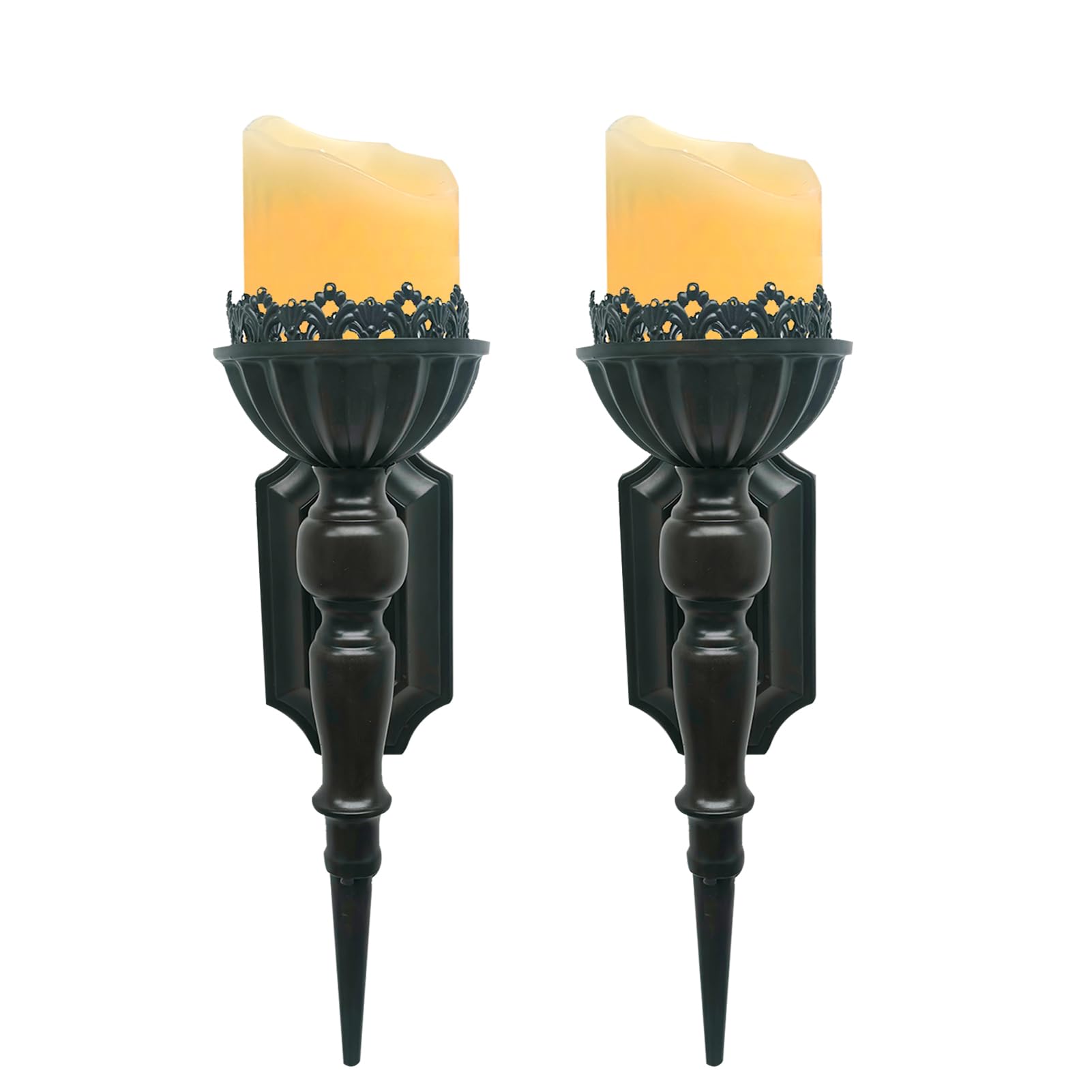 Photo 1 of DAmaged***************Birminwind Gothic Wall Candle Sconces Set of 2 - Black Wall Mounted Candle Holders - Halloween Decor for Indoor Living Room Bathroom