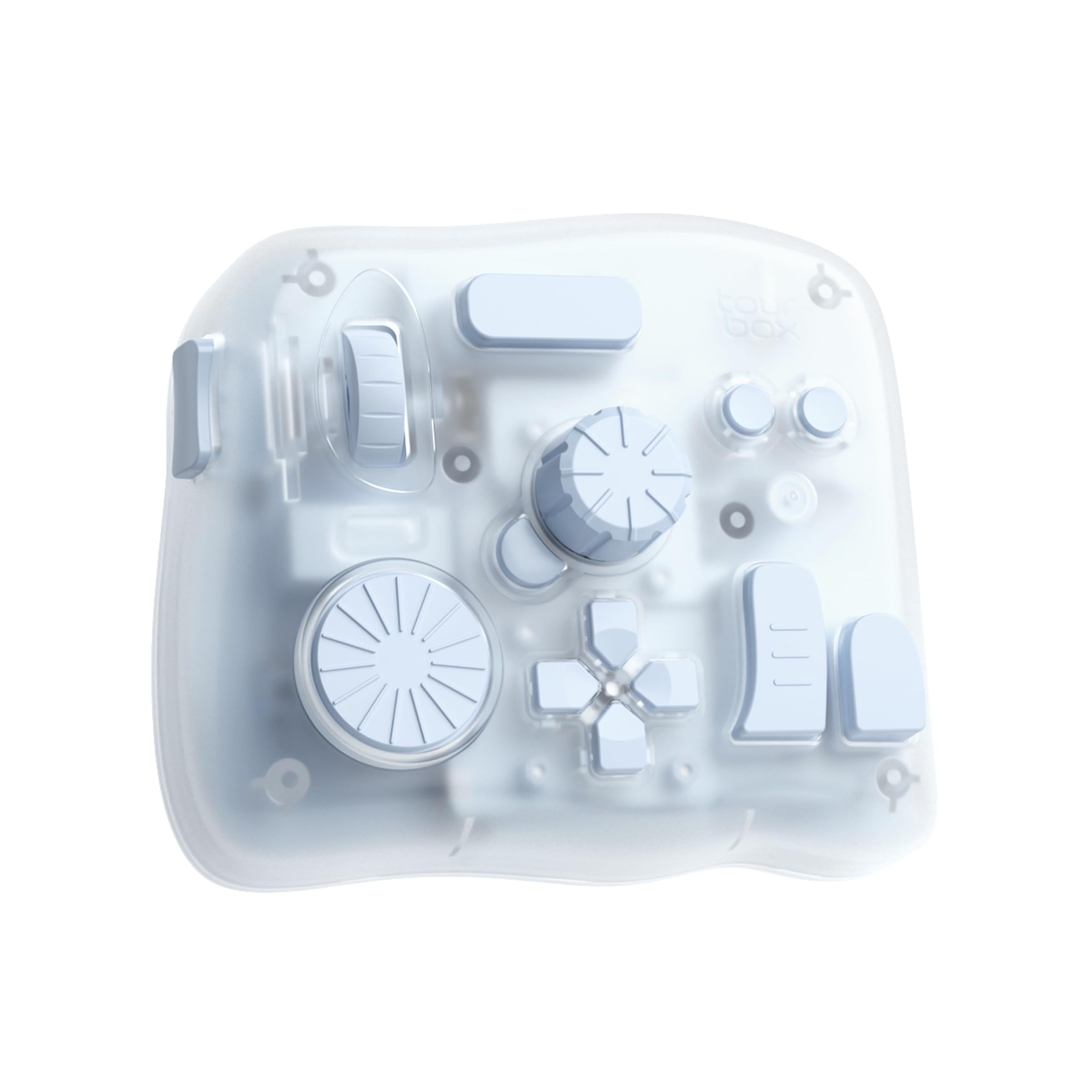 Photo 1 of TOUR BOX Elite Plus All-in-Creative Console, Bluetooth Programmable Keyboard Controller for Photo & Video Editing, Color Grading, Illustration, Works with Procreate, Adobe, Davinci (Glacier Blue)