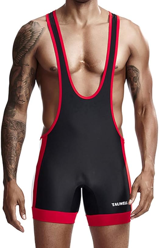 minjiSF Men's Wrestling Singlet Swimwear Quick Dry Breathable Bodysuit
