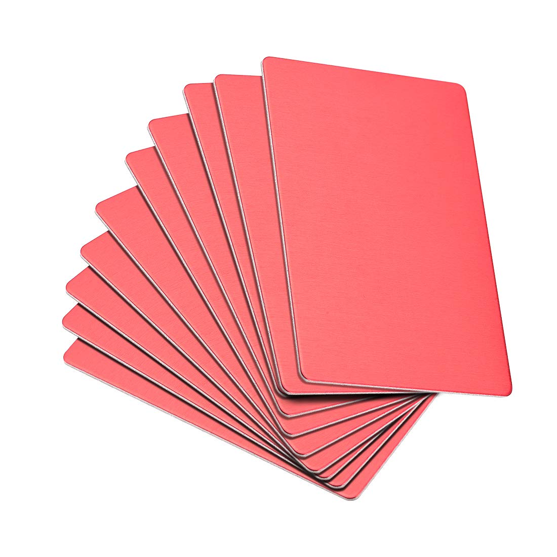 sourcing map Blank Metal Card 88x53x1mm Anodized Aluminum Plate for DIY Laser Printing Engraving Red 15 Pcs