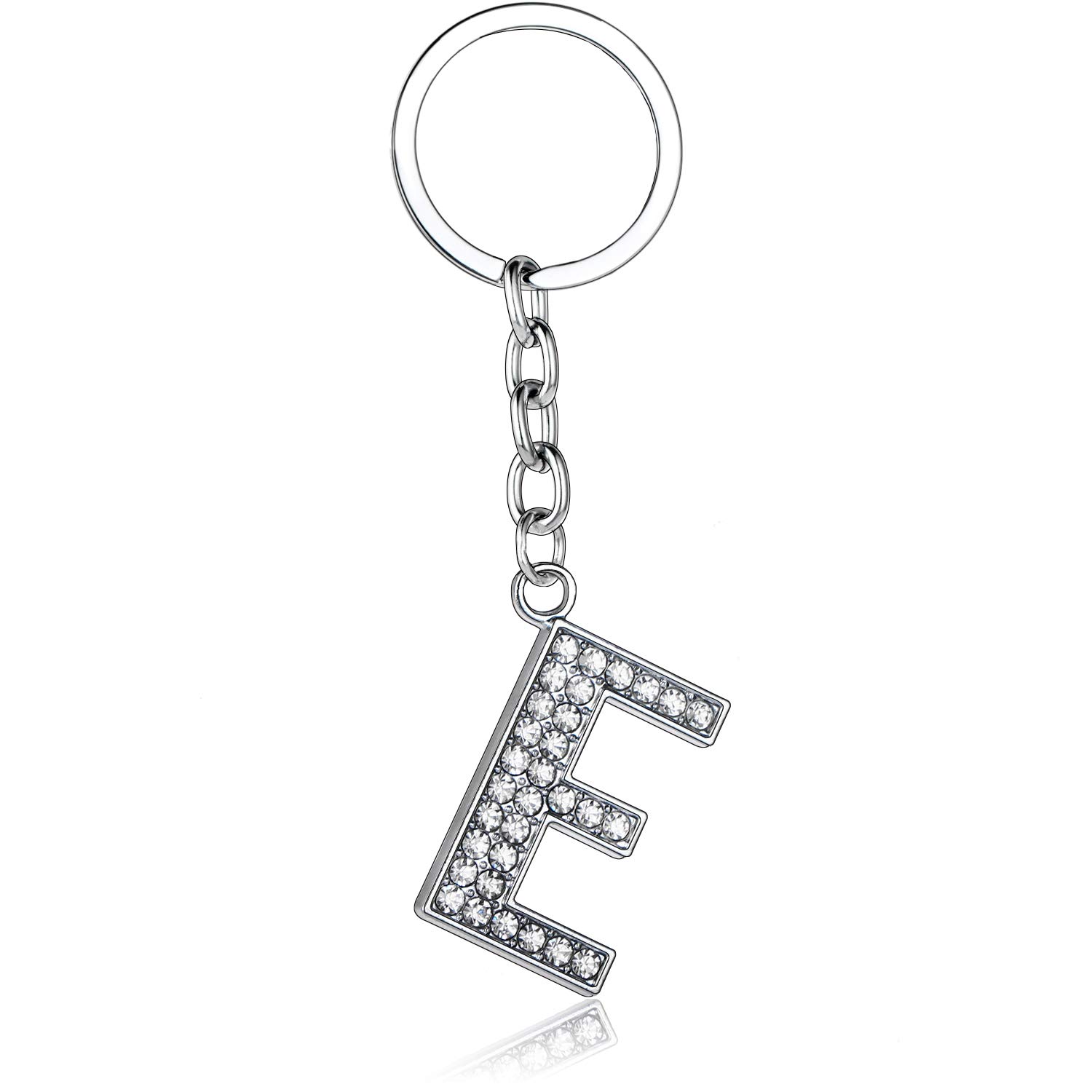 BESPMOSP A-Z Letter Keychain Keyring Crystal Shiny Family Best Friend Jewellery (E) — image 1