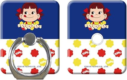 Amazon スマートフォンリング デザイン 7 レトロネイビー 2 シルバー 艶あり ペコちゃん Peco スマホリング ホールドリング スタンドリング 落下防止 ホールドリング 通販