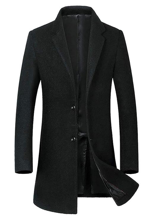 Herren Mantel Wintermäntel Lang Wolle Mäntel männer Winterjacke einreihig