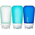 humangear GoToob+ 3-Pack (Large) | Refillable Silicone Travel Bottle | Locking Lid | Food-Safe Material | Mint/Aqua/Teal, Large (3.4 fl.oz.; 100ml)