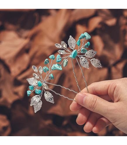 Turquoise Vintage Hair Fork Hairpin Chinese Style Hair Accessory for Women Amazon.com : Beatifufu Vintage Hair Fork Hairpin Chinese  main image 3