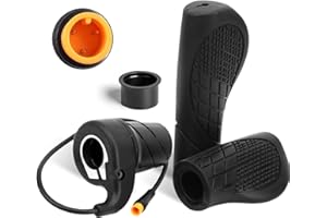 MOONDKIST FT76x Half Twist Throttle, Half Twist Waterproof Grip, Electric Bicycle Throttle Handle 12V/24V/36V/48V/60V/72V for Ebike MTB Conversion Kit