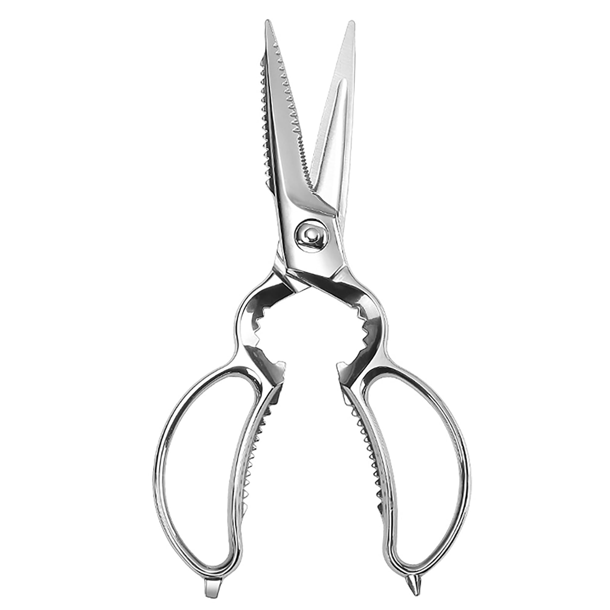 MITSUMOTO SAKARI Japanese Multi-Purpose Kitchen Scissors, All Steel Heavy Duty Kitchen Scissors, 8.5 inch Professional Removable Poultry Shears (Magnetic Holder Included)