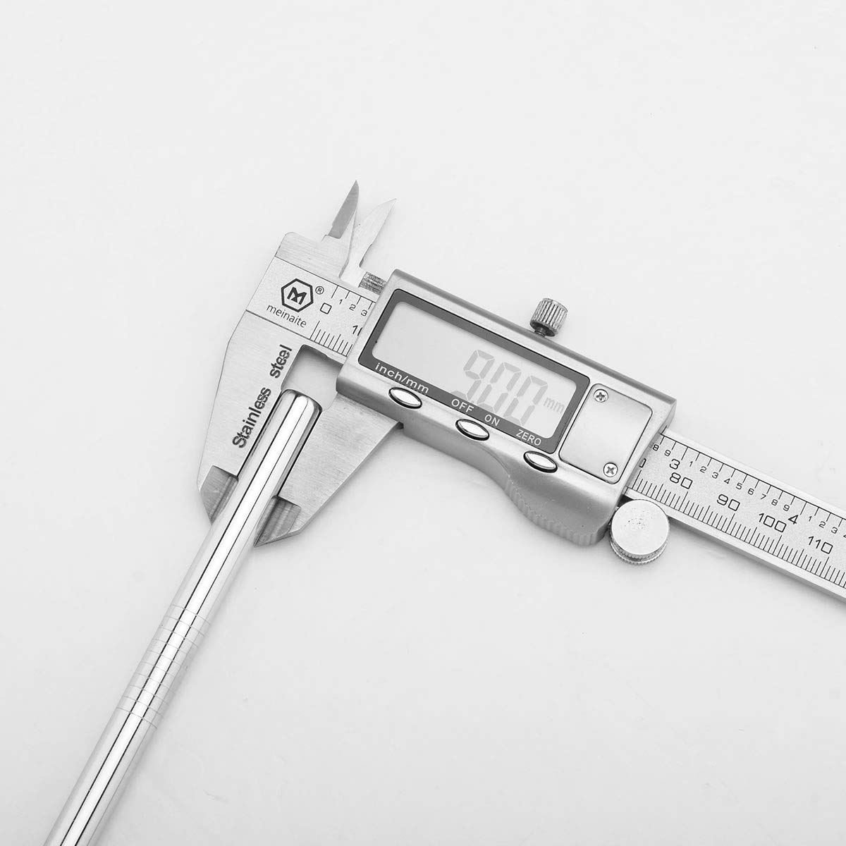 YIJIA 6pcs 9mm/8.5inch Stainless Steel Reusable Straw Set with 2pcs Cleaning Brushes for 20oz Cups